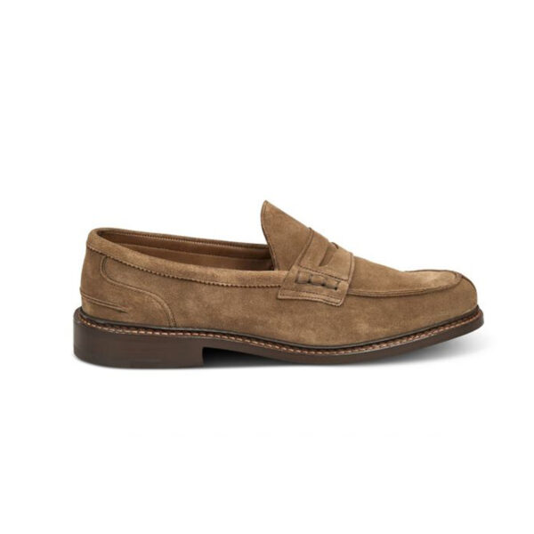 Tricker’s mocassino camoscio castorino colore ecrù